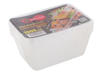 Eazy Pack Clear 1L Microwave Containers with Lids 6 per pack