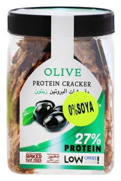 Modern Bakery 27% Protein Baked Crackers Olive Flavor - soy free 200 gr