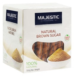 Majestic Natural Brown Sugar Sticks - GMO free 350 gr