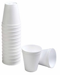 White Disposable Foam Cups 25 per pack