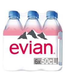 Evian Natural Mineral Water (6x500ml) 6 x 500 ml