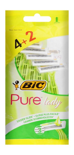 BiC Pure 3 Lady Disposable Razors (4+2 Free) 6 per pack