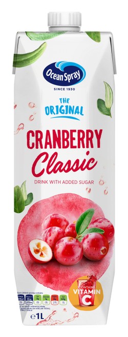 Ocean Spray Classic Long Life Cranberry Juice - artificial colors free  artificial flavorings free  artificial sweeteners free 1 L