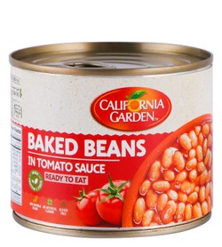 California Garden Baked Beans in Tomato Sauce - artificial flavors free  gluten free 220 gr