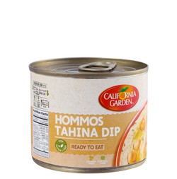 California Garden Low Fat Hummus Tahina Dip - artificial flavors free  high fiber  high protein 220 gr