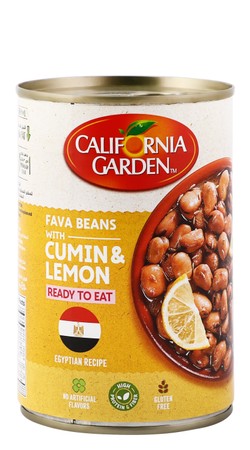 California Garden Egyptian Recipe Fava Beans with Cumin & Lemon - gluten free  artificial flavors free 450 gr