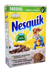 Nesquik Chocolate Wholegrain Cereal - artificial flavor free  artificial dye free  palm oil free 375 gr