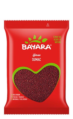 Bayara Sumac Powder - vegetarian  no added artificial flavors  no added artificial colorants 200 gr