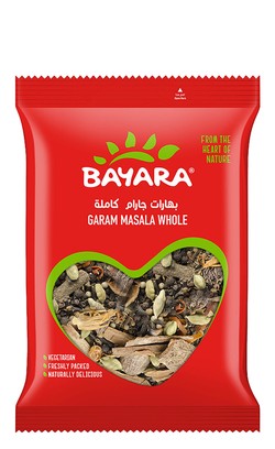 Bayara Whole Garam Masala - vegetarian  no added artificial flavors  no added artificial colorants 100 gr