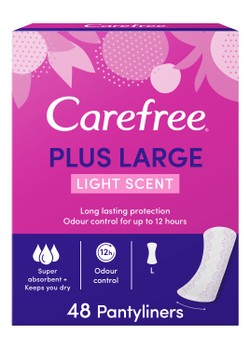 Carefree Plus Large Pantyliners Light Scent 48 per pack