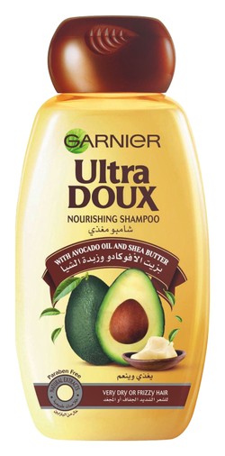 Garnier Ultra Doux Nourishing Shampoo with Avocado Oil & Shea Butter for Very Dry & Frizzy Hair - parabens free 400 ml