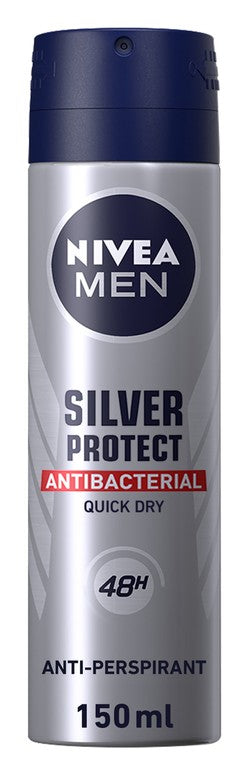 Nivea Men Silver Protect 48H Antibacterial & Antiperspirant Deodorant Spray 150 ml