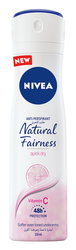 Nivea Natural Fairness Quick Dry 48H Antiperspirant Deodorant Spray with Vitamin C for Women 150 ml