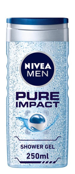 Nivea Men Pure Impact 3in1 Shower Gel for Body  Face & Hair 250 ml