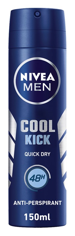 Nivea Men Cool Kick 48H Antiperspirant Deodorant Spray - aluminum free 150 ml