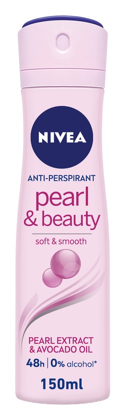 Nivea Pearl & Beauty 48H Antiperspirant Deodorant Spray for Women - ethyl alcohol free 150 ml