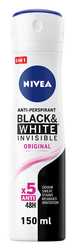 Nivea Original Black & White Invisible 48H Antiperspirant Deodorant Spray for Women 150 ml