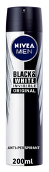 Nivea Men Black & White Invisible Antiperspirant Deodorant Spray Original Scent 200 ml