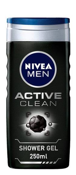 Nivea Men Active Clean Shower Gel with Active Charcoal for Body  Face & Hair 250 ml