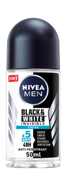 Nivea Men Black & White Invisible Antiperspirant Roll-On Deodorant Fresh Scent 50 ml