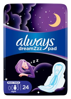 Always DreamZzz Maxi Thick Night Pads with Wings 24 per pack