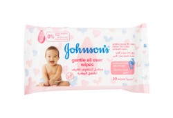 Johnson s Gentle All Over Baby Wipes with Silk Extract - alcohol free  parabens free  dyes free 20 wipes