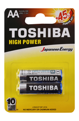 Toshiba High Power AA 1.5V Alkaline Batteries - no added mercury & cadmium 2 per pack