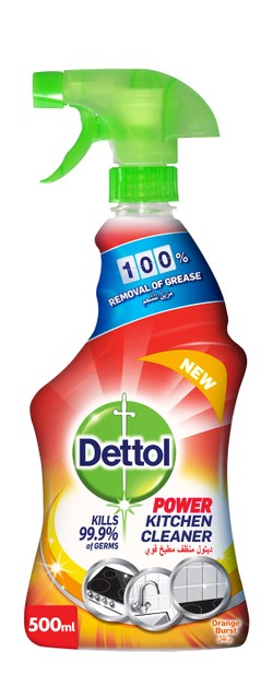 Dettol Power Kitchen Cleaner Spray Orange Burst Scent 500 ml