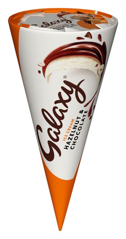 Galaxy Hazelnut & Chocolate Ice Cream Cone 110 ml