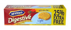 Печенье McVitie's Light Digestive (25% Extra Free) - без искусственных красителей и ароматизаторов, 500 г