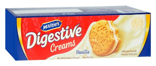 McVitie s Digestive Wheat Biscuits Filled with Vanilla Cream - trans fat free  artificial colors free  artificial flavors free 100 gr