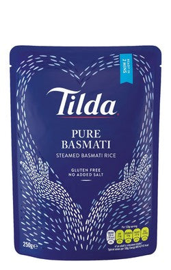 Tilda Pure Steamed Basmati Rice - gluten free  no added salt 250 gr