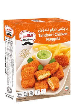 Al Kabeer Frozen Tandoori Chicken Nuggets (11-12 Pieces) 270 gr