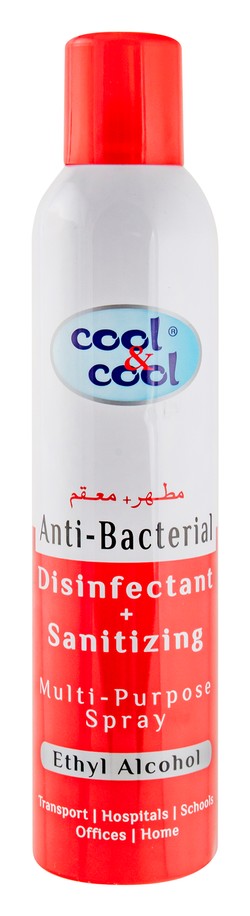 Cool & Cool Antibacterial Multipurpose Sanitizing & Disinfecting Spray with Ethyl Alcohol 300 ml