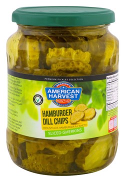 American Harvest Sliced Gherkin Pickle with Dill for Hamburger 710 gr