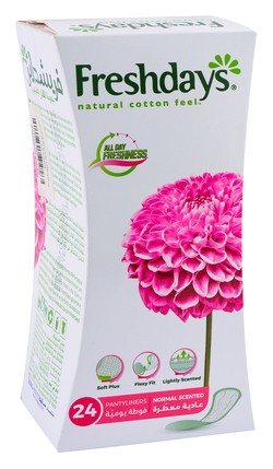 Freshdays Natural Cotton Feel Scented Pantyliners 24 per pack