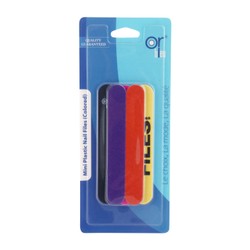 Or Bleu Mini Multicolor Plastic Nail Files 5 per pack