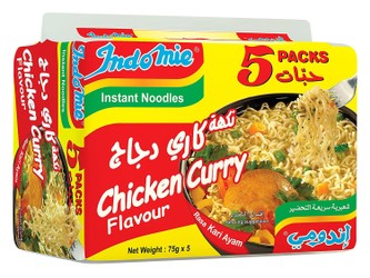 Indomie Instant Noodles со вкусом курицы и карри 5 x 75 гр