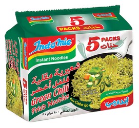 Indomie Instant Noodles Green Chili Flavor 5 x 80 gr