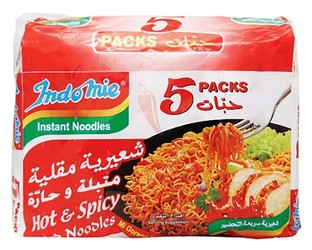 Indomie Instant Fried Noodles Hot & Spicy Flavor 5 x 80 gr