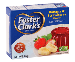 Foster Clark s Jelly Dessert Mix Banana & Strawberry Flavor - artificial colors free 85 gr