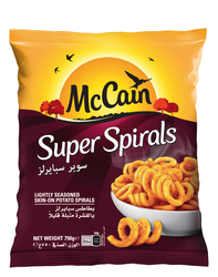 McCain Frozen Super Spirals Seasoned Skin-On Potato Fries 750 gr