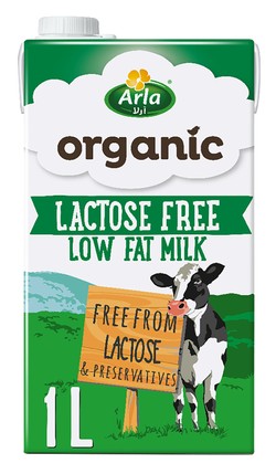 Arla Organic Long Life Low Fat Milk - lactose free  preservatives free 1 L