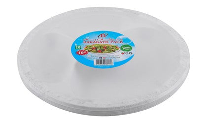 Barakath White 10  Disposable Plastic Plates 18 per pack