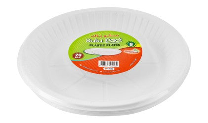 Sulu Pack 9 Inch Plastic Disposable Plates 20 per pack