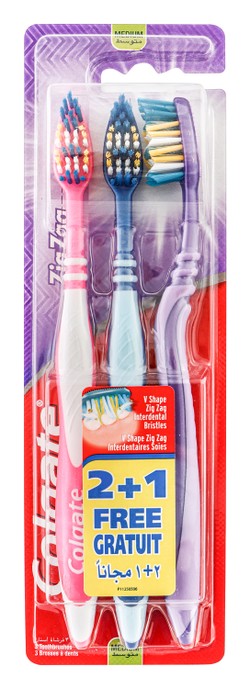 Colgate Zig Zag Assorted Medium Toothbrushes (2+1 Free) 3 per pack