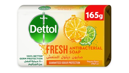 Dettol Fresh Antibacterial Soap Bar Citrus & Orange Blossom Scent 165 gr