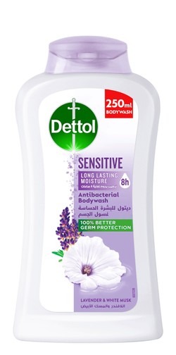 Dettol Sensitive антибактериальный гель для душа с ароматом лаванды и белого мускуса 250 мл