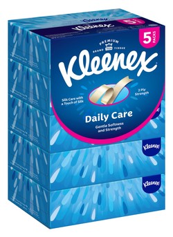 Kleenex Daily Care Facial Tissues 2ply (50% Off) 5 x 120 tissues