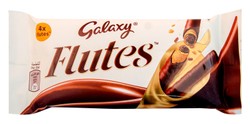 Galaxy Flutes Milk Chocolate Coated Wafer Rolls (4 Pieces) 45 gr